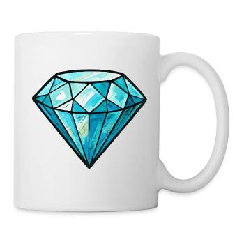 Aquarelle Cristal Diamant - Mug blanc - blanc - Droite
