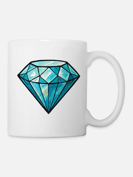 Wasserfarben Kristalldiamant - Tasse - Weiß