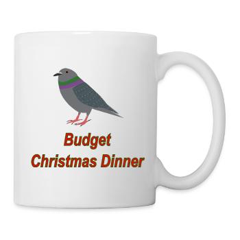 Tauben-Budget-Weihnachtsessen - Tasse - Weiß - Rechts