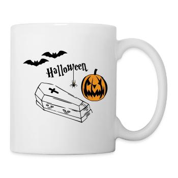 Halloween Kürbis Silhouette - Tasse - Weiß - Rechts
