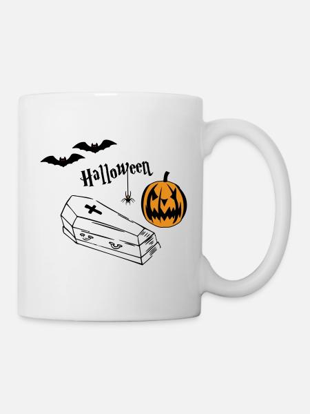 Silhouette de citrouille d’Halloween - Mug blanc - blanc
