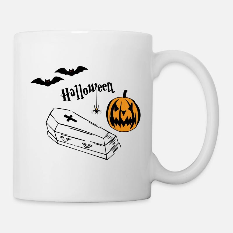 Halloween Kürbis Silhouette - Tasse - Weiß