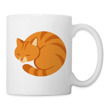 Orange sleeping cat in minimalist style - Mug - white - Right