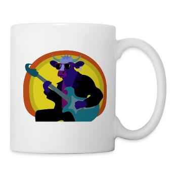 Rock-Cow sur scène - Mug blanc - blanc - Droite