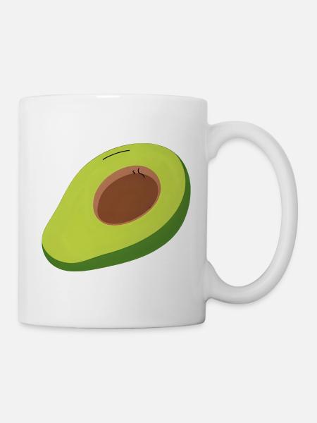 Avocado Halbschnitt Illustration - Mug - white