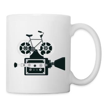 Conception de film pour rouleaux de vélo | Art photographique cycliste - Mug blanc - blanc - Droite