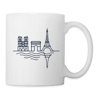 Pariser Linien: Eiffelturm und Arc de Triomphe - Tasse - Weiß - Rechts