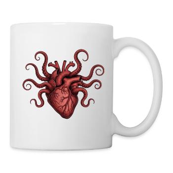 Herzkraken Illustration - Tasse - Weiß - Rechts
