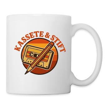 Cassette et Crayon rétro - Mug blanc - blanc - Droite