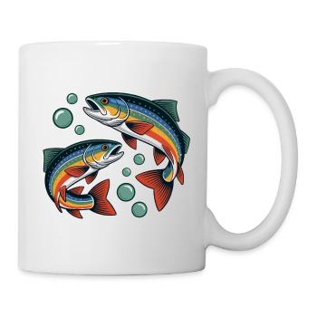 Regenbogenforellen - Tasse - Weiß - Rechts