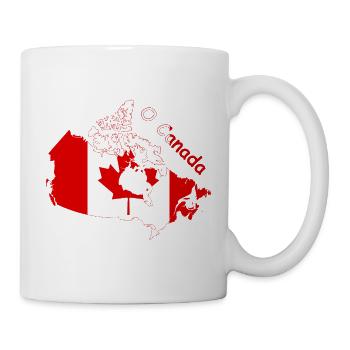 O Canada Flagge Kanada Silhouette - Tasse - Weiß - Rechts