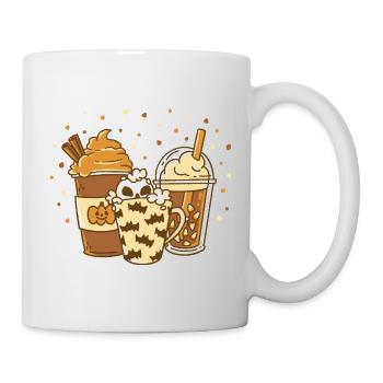 Herbstlicher Kürbis Latte Spice Saisonale Getränke - Tasse - Weiß - Rechts