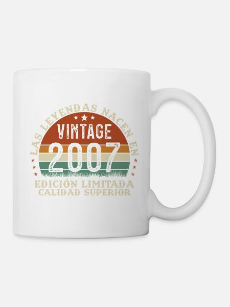 2007 Retro Vintage Geburtstagsgeschenk - Tasse - Weiß