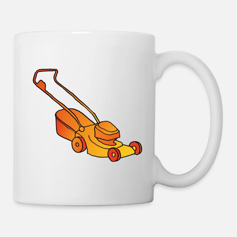 Rasenmäher - Tasse - Weiß