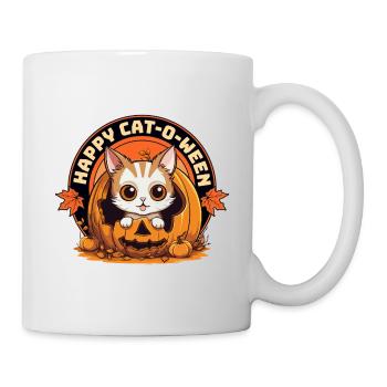 Costume de citrouille pour chat d'Halloween, mignon et drôle - Mug blanc - blanc - Droite