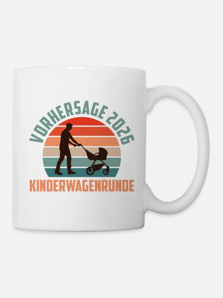 Werdender Vater VORHERSAGE 2026 KINDERWAGEN - Tasse - Weiß