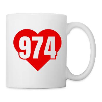 Rotes Herz 974 - Tasse - Weiß - Rechts