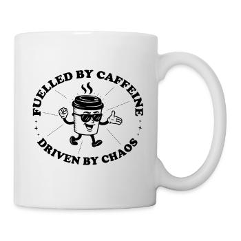 Fuelled by Caffeine Driven by Chaos Retro Coffee - Mug - white - Right