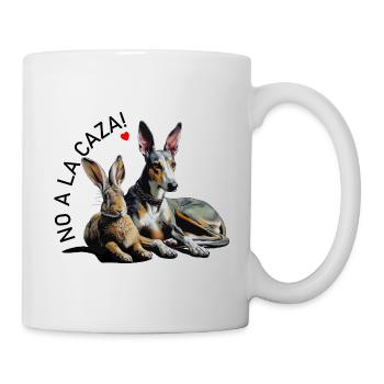 Galgo & Rabbit Heart Duo with Slogan - Mug - white - Right