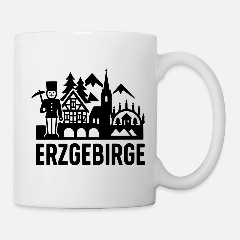 Erzgebirge typisch Silhouette - Tasse - Weiß