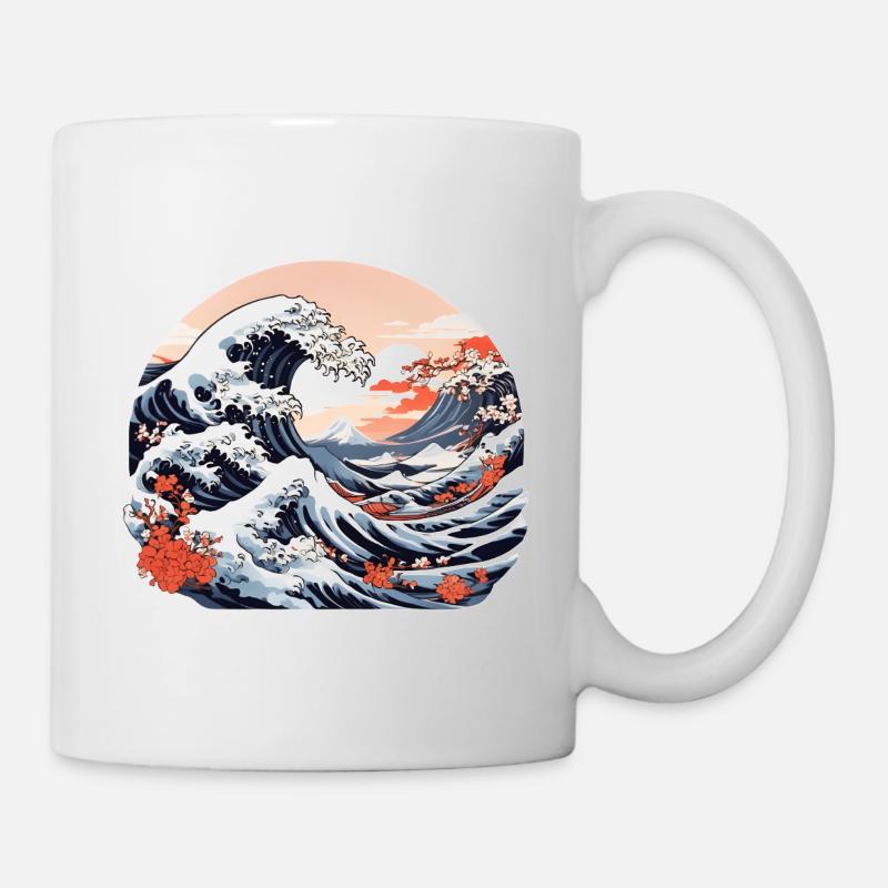 Große Welle von Kanagawa - Tasse - Weiß