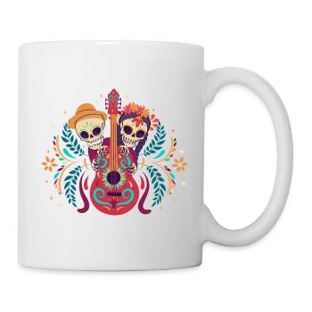 Dia de los Muertos Guitar Skeleton Duo Outfit Top - Mug - white - Right