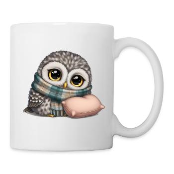 WaldEule mit Schal und Kissen - Tasse - Weiß - Rechts