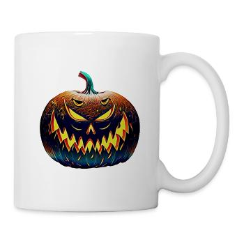 Neon Halloween Kürbis Schatten - Tasse - Weiß - Rechts