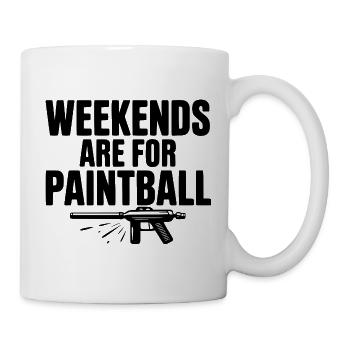 Wochenenden sind für Paintball - Tasse - Weiß - Rechts