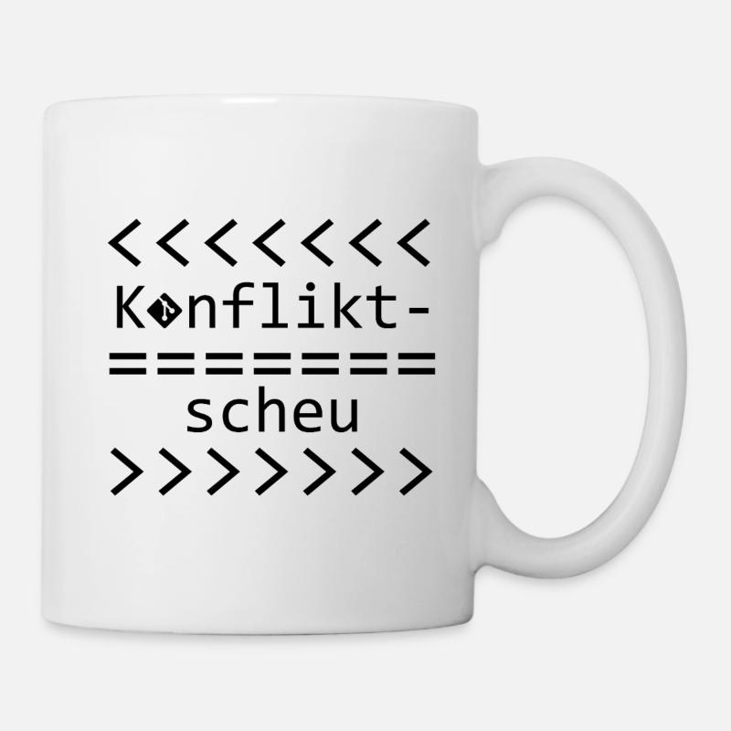 Konfliktscheu Git Nerd Shirt - Tasse - Weiß