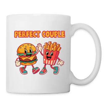 Perfect Couple Burger and Fries Fun Illustration - Tasse - Weiß - Rechts