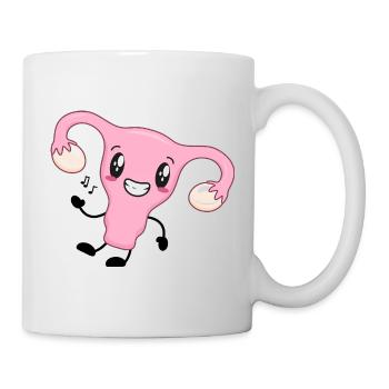 Dessin animé de l’utérus rose - Mug blanc - blanc - Droite