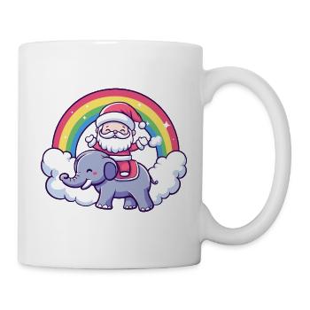 Elefant Weihnachtsmann Weihnachten - Tasse - Weiß - Rechts