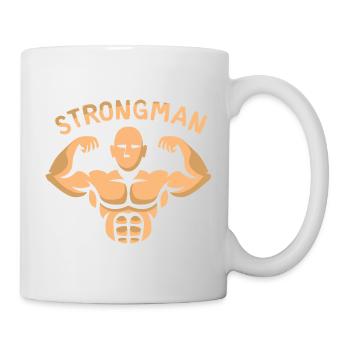 Strongman Bodybuilder – Kraft & Muskelpower - Tasse - Weiß - Rechts