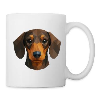 Teckel mignon – Polygon Dog Design - Mug blanc - blanc - Droite