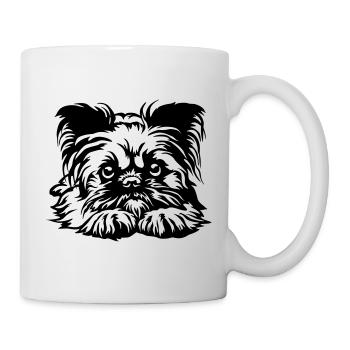 Tête de Griffon de Bruxelles - Mug blanc - blanc - Droite
