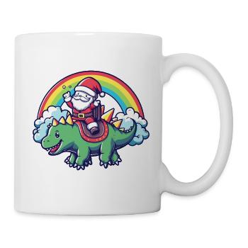 Dinosaurier stegosaurus Weihnachtsmann - Tasse - Weiß - Rechts