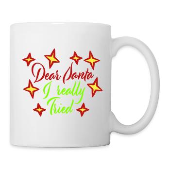 Cher Père Noël, j’ai vraiment essayé l’humour de Noël drôle - Mug blanc - blanc - Droite