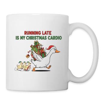 Running late is my Christmas Cardio - X-Mas Enten  - Tasse - Weiß - Rechts