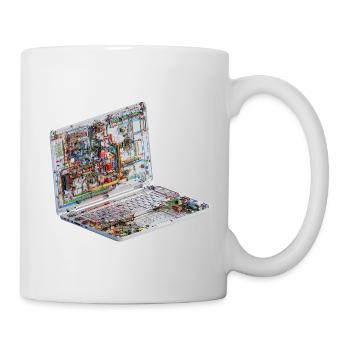 Transparente CAD-Schaltkreiskunst beim Laptop - Tasse - Weiß - Rechts