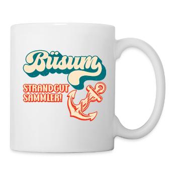 Vacances à la mer du Nord BÜSUM STRANDGUT SAMMLER Lustig - Mug blanc - blanc - Droite
