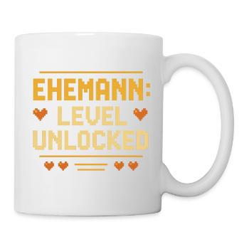 Ehemann Level Unlocked Gamer Lustig Heirat Liebe - Tasse - Weiß - Rechts