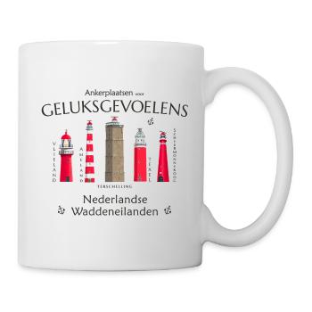 Ameland, Texel, Terschellingen Handzeichnung - Tasse - Weiß - Rechts