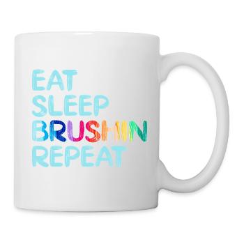 Artist Painter Graphic Eat Sleep Brushin Repeat - Mug - white - Right