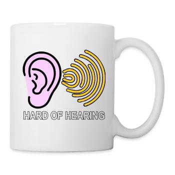 Hearing Impaired Symbol with Sound Waves - Mug - white - Right