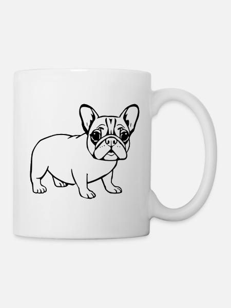 französische Bulldogge Hunde T-shirt Geschenk - Tasse - Weiß