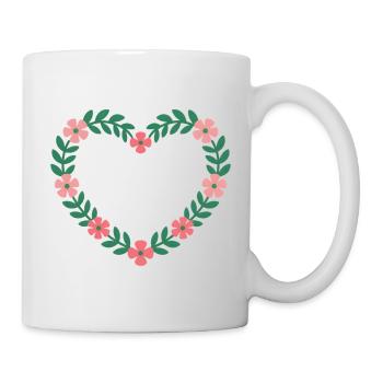 Be Kind Blütenherz Motiv - Tasse - Weiß - Rechts