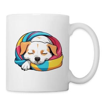 Slumbering Puppy Rainbow Scarf - Mug - white - Right