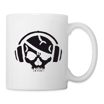 Crâne avec casque - Mug blanc - blanc - Droite