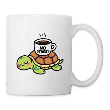 Turtle Zen Café Kein Stress - Tasse - Weiß - Rechts